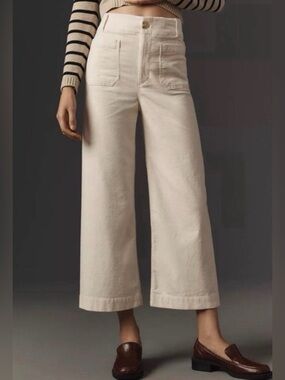 Anthropologie Maeve Colette Corduroy Pants in Soft Cream